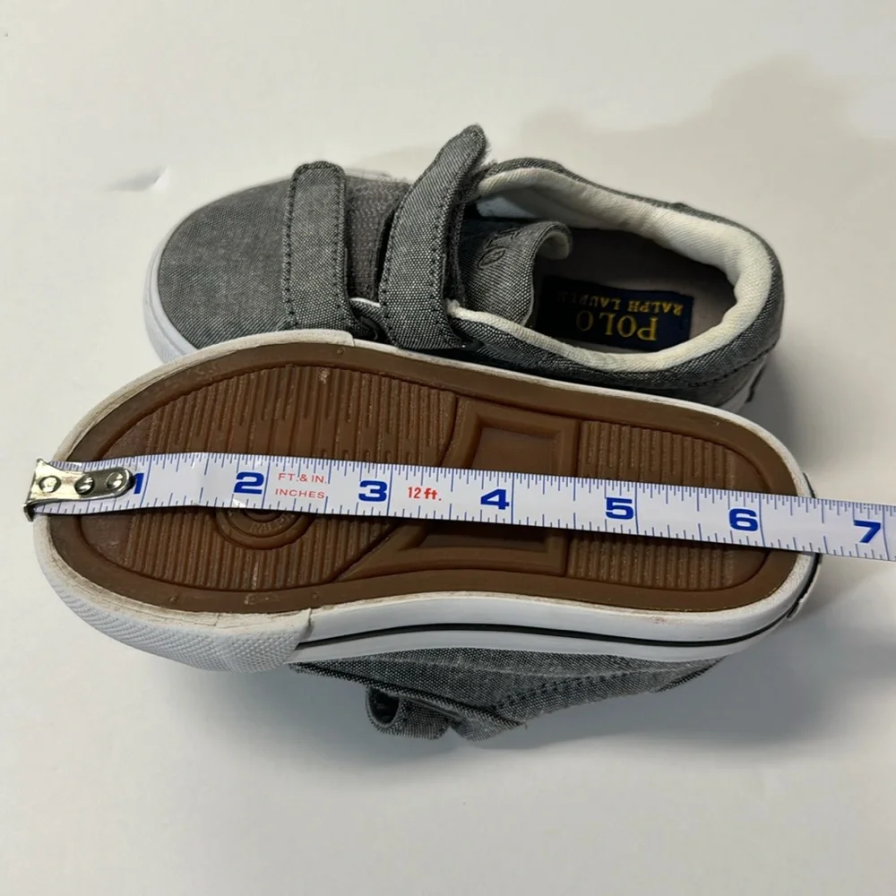 Polo Ralph Lauren Gray Velcro Sneakers Size 6.5